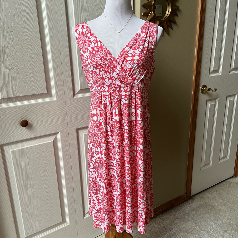 St. John's Bay Orange White Sleeveless Midi Sundress